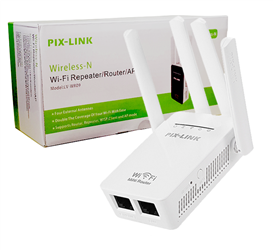 Wi-Fi repeater router PIX-LINK White 300Mbps z czterema antenami do domu lub biura