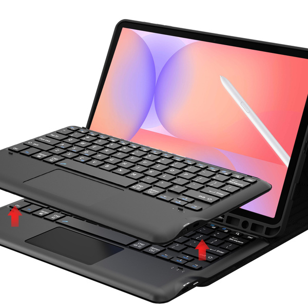 Etui z klawiaturą Bluetooth do Samsung Galaxy Tab S7 / S8 / S9 / S9FE / S10FE / S10 Lite, czarne - ochronne