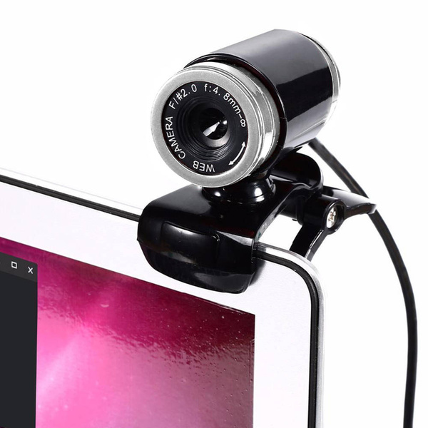 Kamera internetowa mikrofon do lekcji pracy video PC laptop A860 z uchwytem, czarna