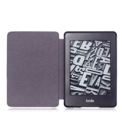 Etui Slim cover do Kindle Paperwhite 4, czarne - ochronne z podstawką, dostęp do portów i przycisków