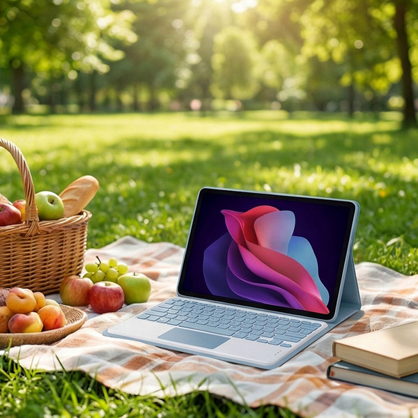 Etui z klawiaturą Bluetooth do Redmi Pad 2 11 2025, niebieskie - ochronne z podstawką