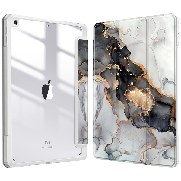 Etui Graficzne do Apple iPad 10.9 2022 Gen 10 / 11 2025 A16 Gen 11 z klapką, czarne - ochronne z podstawką