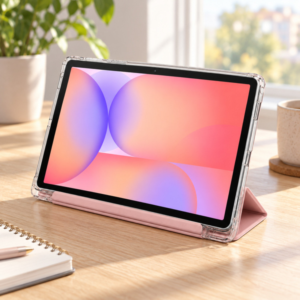 Etui Trifold do Galaxy Tab S10 Lite 10.9/ S10 FE/ S9 FE/ S9/ S8 z miejscem na rysik - różowe