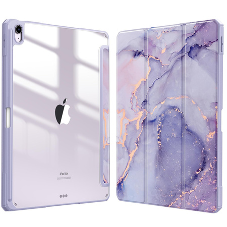 Etui Graficzne do Apple iPad 10.9 2022 Gen 10 / 11 2025 A16 Gen 11 z klapką, fioletowe - ochronne z podstawką