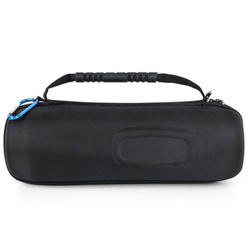 Etui Zestaw + z paskiem do Jbl Charge 5 podróżne karabińczyk / Charge 5, czarne - ochronne z podstawką