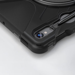 Etui pancerne z uchwytem do Galaxy Tab S10 Lite 10.9/ S10 FE/ S9 FE/ S9/ S8/ S7, ochronne z podstawką, czarne