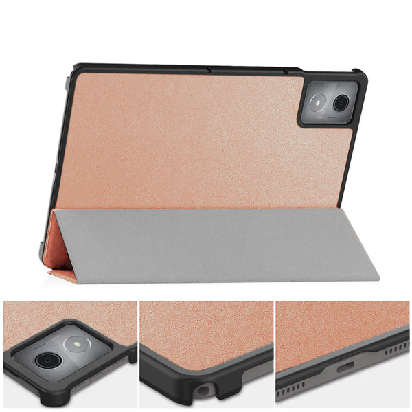 Etui Smart z klapką do Lenovo Tab K11 Plus 11.45 / Lenovo K11 Plus, różowe złoto - ochronne z podstawką
