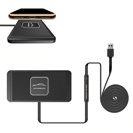 Indukcyjna ładowarka Qi samochodowa podstawka dokująca C1 uniwersalna czarna
