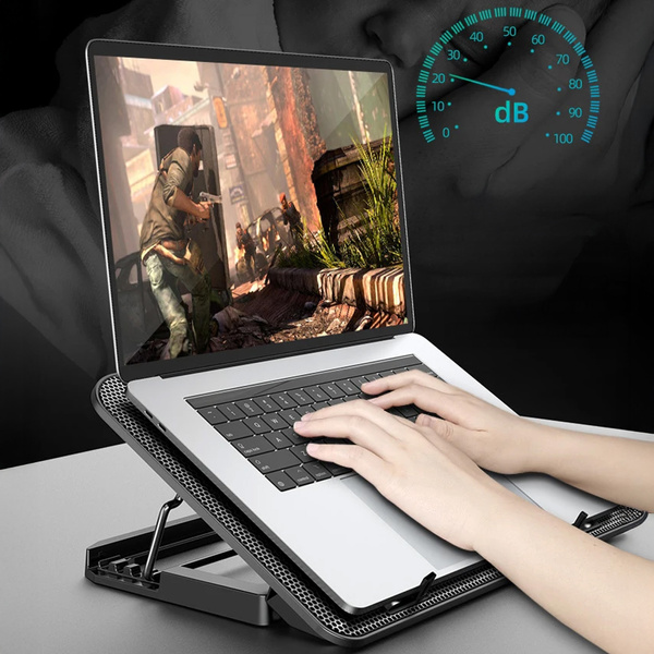 Podkładka chłodząca do Laptopa LED 15-18 regulacja chłodzenia cicha, czarny