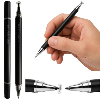 Precyzyjny rysik 2w1 z długopisem stylus pen do tabletu telefonu, czarny
