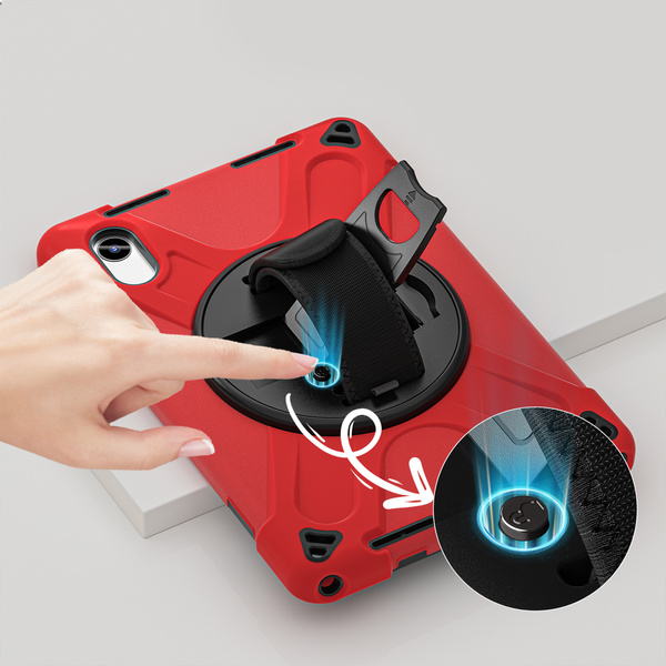 Etui Shockproof z uchwytem do Lenovo Tab M11 10.95, czerwone - ochronne z podstawką, dostęp do portów i przycisków