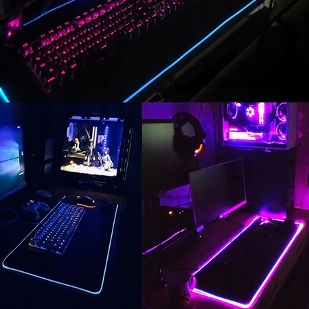 PODKŁADKA pod myszkę mysz podświetlana 80x30 LED na biurko XXL mata KOSMOS