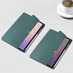 Etui Clear Pencil do Samsung Galaxy Tab S11 11 SM SMX736 z klapką, zielone - ochronne