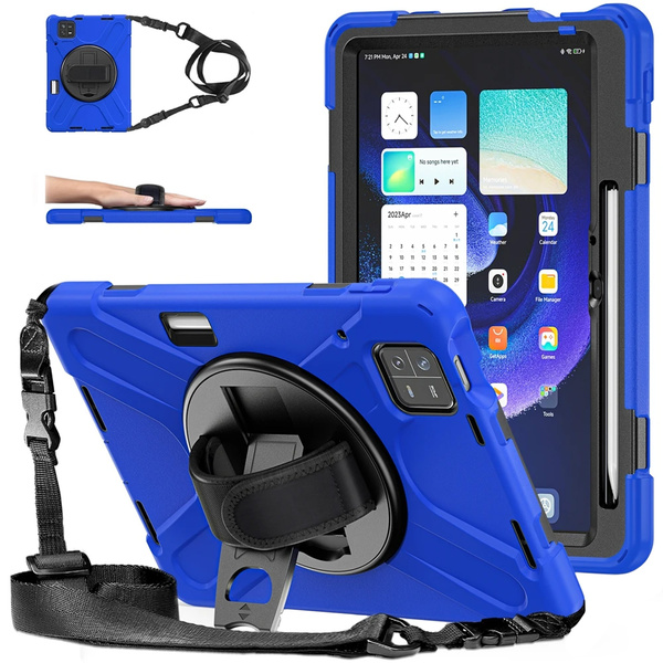 Etui pancerne Armor pasek do Xiaomi Mi Pad 6 / 6 Pro 2023 / 6 Pro, granatowe - ochronne z podstawką