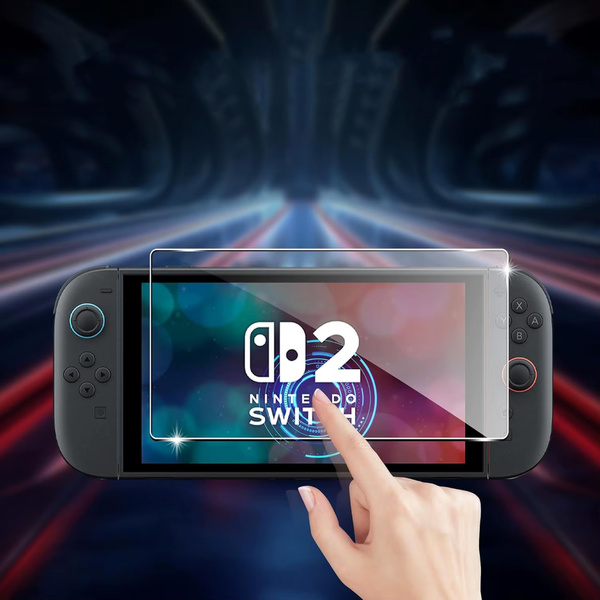 Szkło hartowane do Nintendo Switch 2 zestaw - ochrona ekranu 9H, pełne pokrycie, oleofobowe