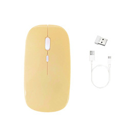 Myszka Bezprzewodowa mysz komputerowa Bluetooth 2.4G Sensor Optyczny, żółta