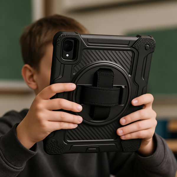 Etui pancerne z uchwytem Shockproof do Xiaomi Redmi Pad SE 2023 11 / Redmi Pad SE 11, czarne - ochronne