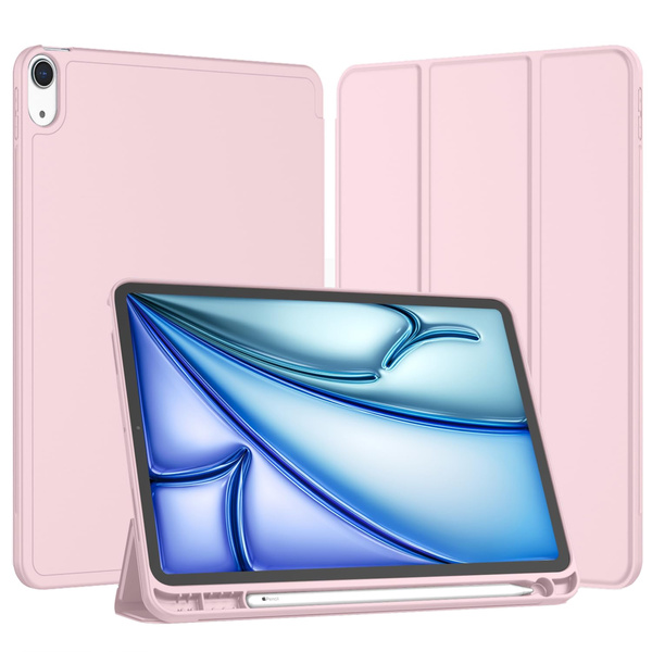 Etui Smart Pencil do iPad Air 11 M4 M3 M2, 2026/ 25/ 24, gen. 8/ 7/ 6, różowe - ochronne z podstawką