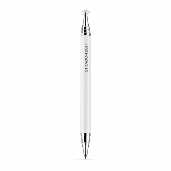Precyzyjny rysik 2w1 z długopisem stylus pen do tabletu telefonu, biały