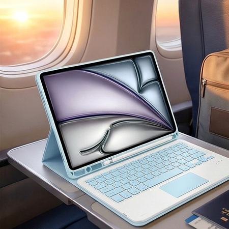 Etui i KLAWIATURA touchpad do iPad Air 11 M3 2025 / Air 11 M2 2024 GEN 7, 6, niebieskie