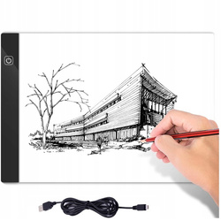 DESKA kreślarska podświetlana LED A4 Tablica tablet graficzny kalka