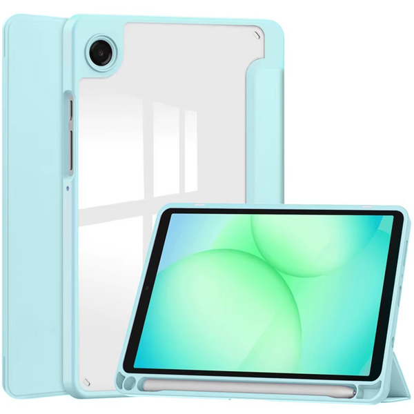 Etui Clear Pencil do Galaxy Tab A11 X135/ X133 A9 SM-X110/ SM-X115, uchwyt na rysik, niebieskie