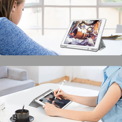 Etui Graficzne do Apple iPad 10.9 2022 Gen 10 / 11 2025 A16 Gen 11 z klapką, czarne - ochronne z podstawką