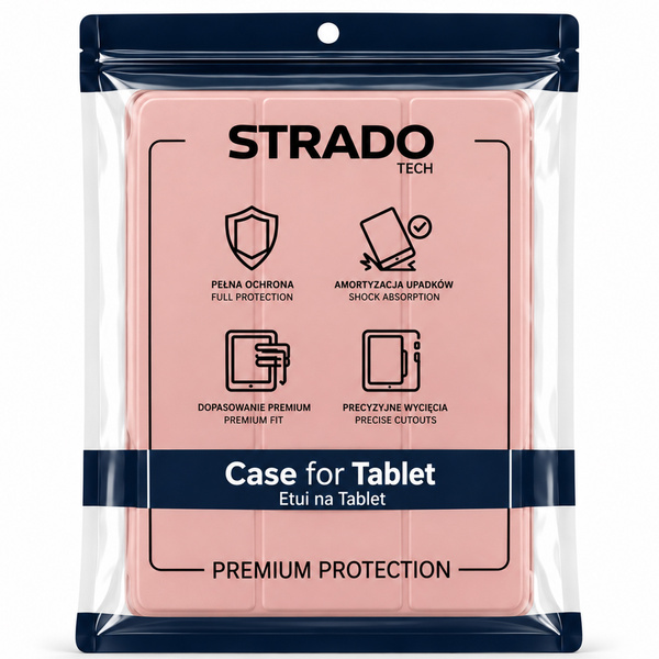 Etui do Galaxy Tab S10 Lite 10.9/S10 FE/S9 FE/ S9/ S8 z miejscem na rysik - różowe