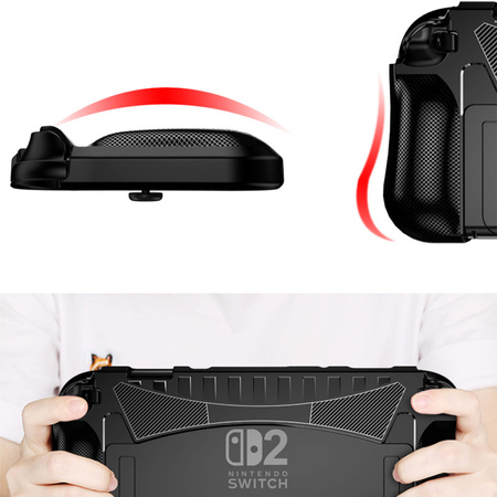Etui do Nintendo Switch 2 2025 LEKKIE do grania poprawia chwyt pokrowiec, czarne