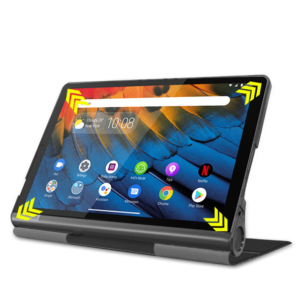Etui Smart do Lenovo Yoga Tab YT z klapką / Smart Tab, czarne - ochronne z podstawką