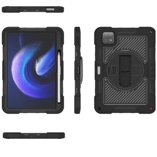 Etui Armor do Xiaomi Pad 7 Pad 7 Pro 11.2 pancerne / 7 Pro, czarne - ochronne z podstawką