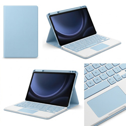 Etui z klawiaturą Bluetooth do Samsung Galaxy Tab S7 / S8 / S9 / S9FE / S10FE / S10 Lite, niebieskie - ochronne