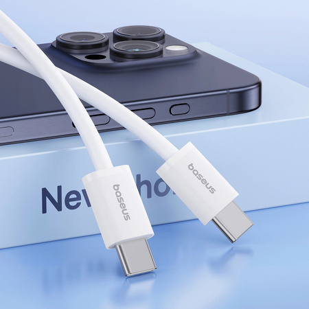 Kabel Baseus Superior Series ll USB-C 30W 480Mb / s 1m, biały