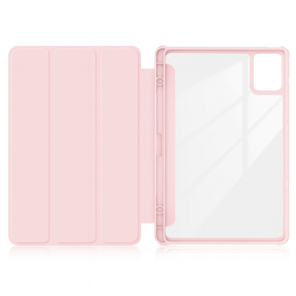 Etui z klapką Clear do Lenovo Tab K11 Plus 11.45 / Lenovo K11 Plus, różowe - ochronne z podstawką