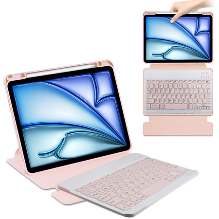 Etui 360 i KLAWIATURA do Apple iPad 10.9 2022 Gen. 10 / 11 2025 A16 Gen. 11, różowe