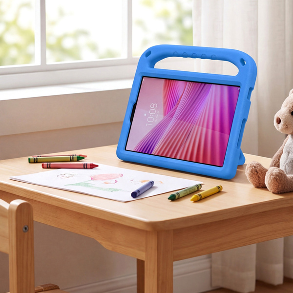 Etui ochronne z uchwytem do Lenovo Tab One 8.7 2025 TB305FU TB305XU, niebieskie, z podstawką