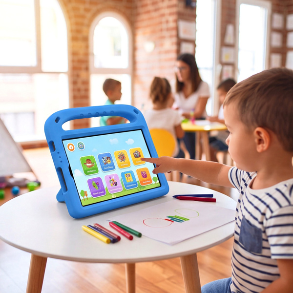 Etui ochronne z uchwytem do Lenovo Tab One 8.7 2025 TB305FU TB305XU, niebieskie, z podstawką