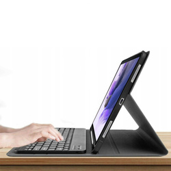 Etui z klawiaturą do Samsung Galaxy Tab S7 / S7 Plus, czarne - ochronne z podstawką