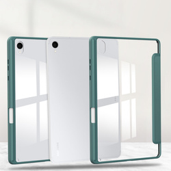 Etui Clear Pencil do Samsung Galaxy Tab S11 11 SM SMX736 z klapką, zielone - ochronne