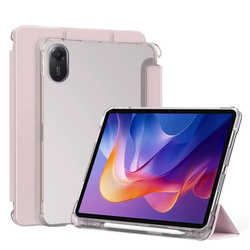 Etui do Xiaomi Redmi Pad 2 11 2025 - przezroczyste z miejscem na rysik i podstawką, różowe