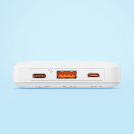 Powerbank Baseus Airpow 20W 10000mAh z kablem Baseus Simple Series USB-A - USB-C 30 cm - biały