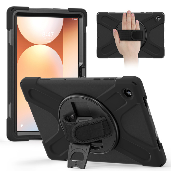 Etui do Samsung Galaxy Tab A11 Plus 10.9 2025 - Pancerne z szybką, uchwytem i paskiem