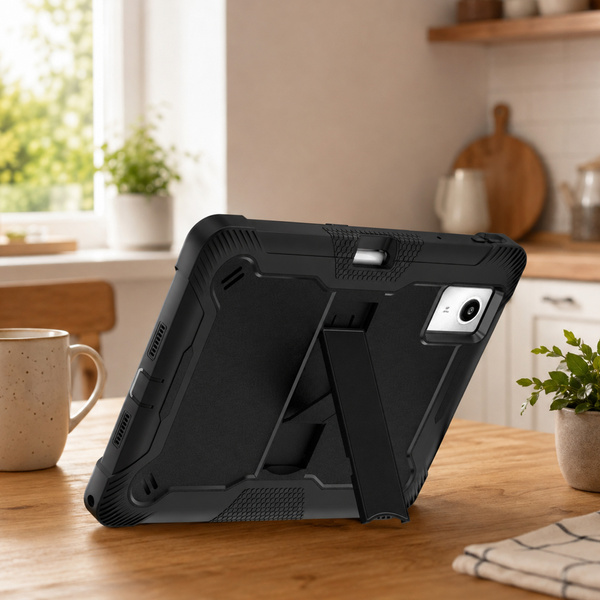 Etui pancerne do Lenovo Idea Tab Plus 12.1 2025 TB361FU TB361ZU, z podstawką, czarne