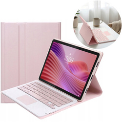 Etui z klawiaturą touch do Lenovo Tab 10.1 2025, różowe - ochronne z podstawką