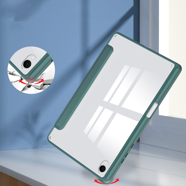Etui Clear Pencil do Samsung Galaxy Tab S11 11 SM SMX736 z klapką, zielone - ochronne