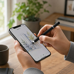 Precyzyjny rysik stylus pen do tabletu telefonu, dwustronny, czarny