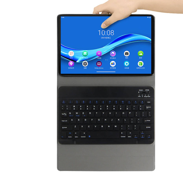 Etui z klawiaturą Bluetooth do Realme Pad 10.4 kabel / Pad 10.4, czarne - ochronne z podstawką