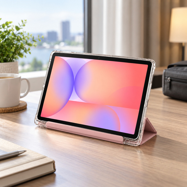 Etui Trifold do Galaxy Tab S10 Lite 10.9/ S10 FE/ S9 FE/ S9/ S8 z miejscem na rysik - różowe