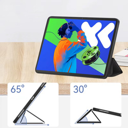 Etui Smart do Lenovo Idea Tab Pro / Pro MT 2025, czarne - ochronne z podstawką, dostęp do portów i przycisków