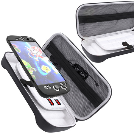 Torba etui do Nintendo Switch 2 2025 na karty kabel uchwyt wstrząsoodporna, czarna